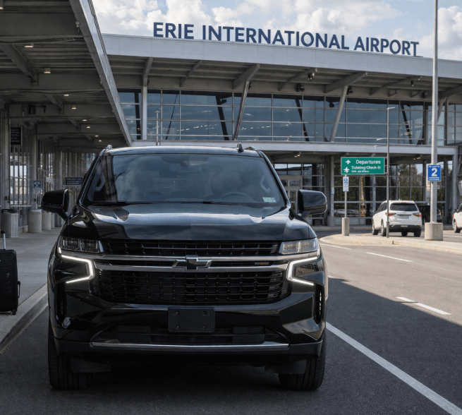 Black car from Erie airport to Buffalo