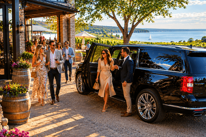 Black car for Chautauqua Wine tour